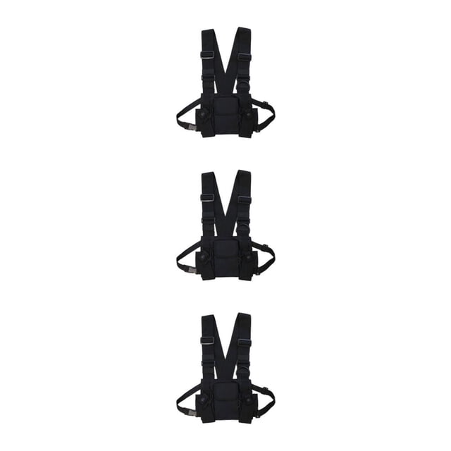 kurtrusly Harnais de Poche Poitrine Résistant à l'Usure et Durable Bretelles Réglables Résistant à l'Eau et Durable Noir 3ensemble