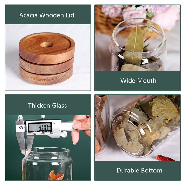 Greater Good. Borosilicate Glass Jar with Acacia Wood Lid - 750 ml