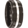 thumbnail image 5 of Titanium Black Ti & Sterling Silver Inlay 10mm Band, 5 of 5