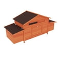 thumbnail image 2 of Noaman Large Wooden Chicken Coop Outdoor Hen House with 2 Nesting Boxes, 2 Doors, Leakproof Tray, Brick Red, 67.7x24.5x35 in, 2 of 11