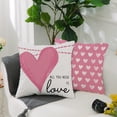 thumbnail image 4 of Valentines Day Pillow Covers 18X18 inch Set of 4 for Valentines Decor Pink White Stripes Dots Love Heart Valentines Day Throw Pillows Decorative Cushion Cases Valentine Decorations, 4 of 6