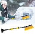 thumbnail image 2 of Extendable Car Ice Scraper and Snow Brush 2-in-1 Pivoting Long Handle Aluminum Pole Winter Windshield Tool for SUV Trucks, 2 of 7
