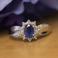 thumbnail image 6 of 10k White Gold Oval Sapphire And Diamond Ring, 6 of 8