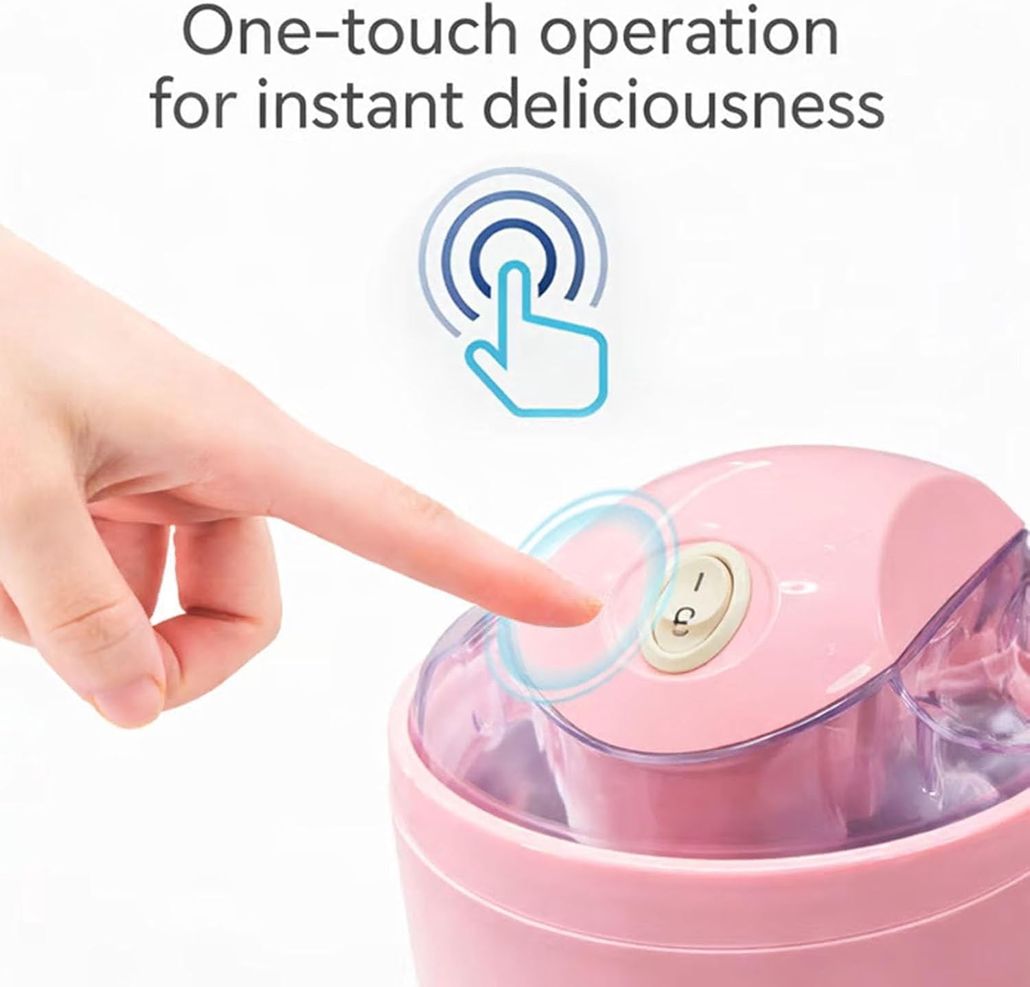 Small Home Mini Ice Cream Maker, Personal Ice Cream Maker, 17oz Electric Gelato & Sorbet Machine for Homemade Frozen Yogurt, Quick 15-Minute Automatic with One-Touch Control for Family (Pink)