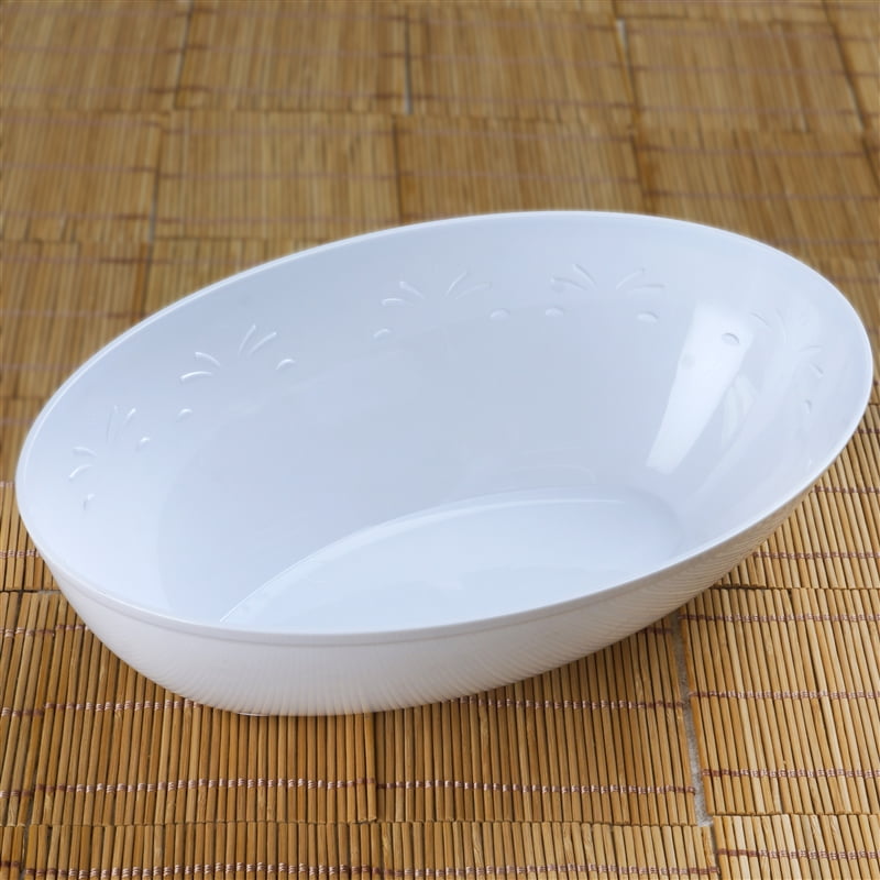 4 Pack White Oval Disposable Serving Bowls 2 Qt Large ...