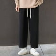 thumbnail image 3 of TNOBHG Drawstring Waist Jeans Men's Retro Wide Leg Jeans with Drawstring Waist Casual Loose Fit Denim Pants with Solid Color Elastic Waist Wide for Casual, 3 of 8