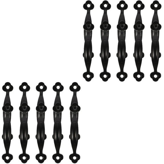 Set of 2 Wooden Box Handle Knobs Door Kitchen Cabinets Black