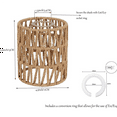 thumbnail image 6 of 2X Boho Shades Replacement 5.9In Height Pendant Sconce Shade Ceiling Fan Light Covers Cylinder Woven Lampshade, 6 of 10