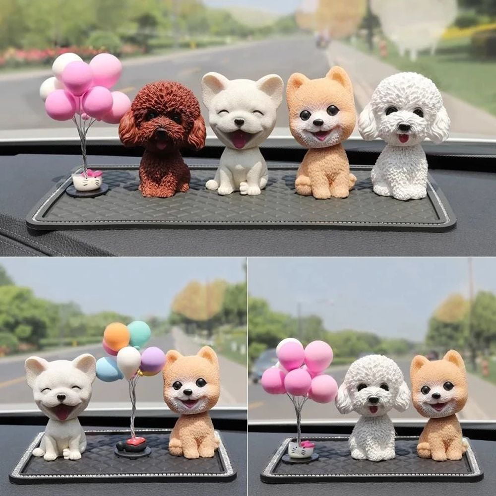 Simulated Dog Car Decoration Car Dashboard Decor Toy Lovely Wobble Shaking  Head Dolls Auto Interior Accessory Car Ornaments