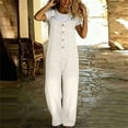 thumbnail image 6 of SAWOBUUN Women Fit Jean Button Front Jumpsuit with Pockets Overalls Casual Loose Wide Leg Denim Pants, 6 of 6