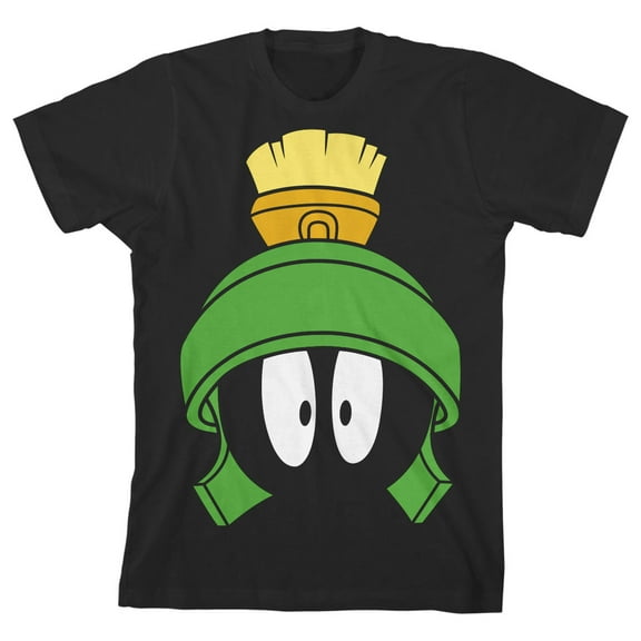 Looney Tunes Marvin The Martian Head Toddler Boy's Black Short-Sleeve T-shirt-4T