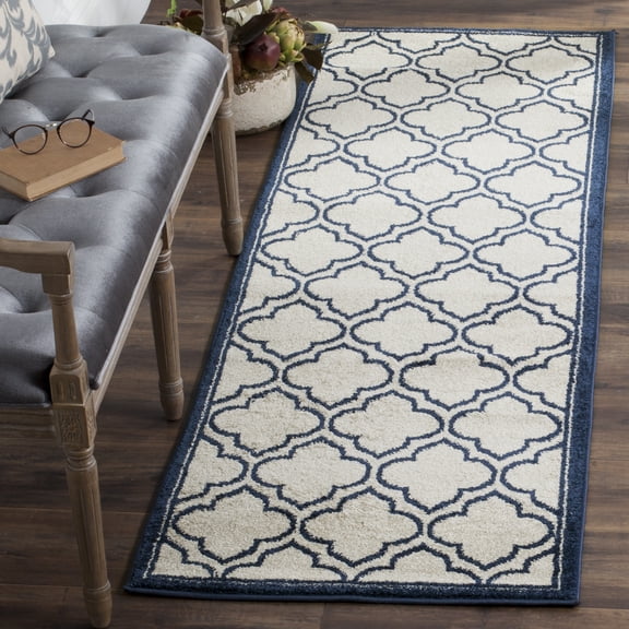 Safavieh Amherst Wilson Geometric Runner Rug, Ivory/Navy, 2'3" x 7'