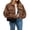Brown_#01, variant on Corduroy Jacket Women Casual Cropped Jacket Y2k Button Down Long Sleeve Jackets Outerwear Trendy Fall Coat with Pocket,Red XL