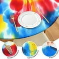 thumbnail image 4 of Colorful Tie Dye Pattern Round Fitted Tablecloth with Elastic Edge,Dining Table Cover Waterproof,Outdoor Round Tablecloth for Camping,Dining,Indoor and Outdoor, 4 of 7