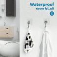 thumbnail image 5 of Adhesive Hooks for Hanging Heavy Duty Wall Hooks 22 lbs Self Adhesive Towel Hook Waterproof Transparent S Hooks for Keys Bathroom Shower Outdoor Kitchen Door Home Improvement Sticky Hook 10 Pack, 5 of 6