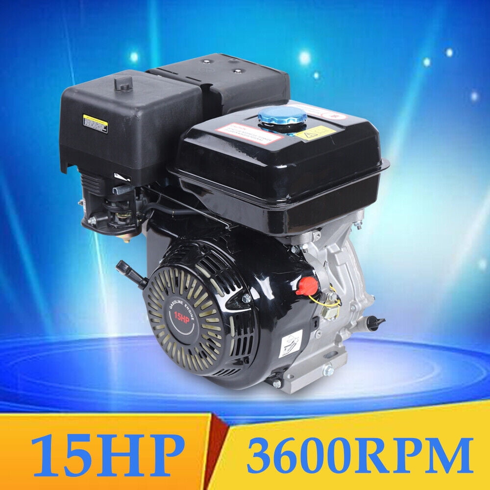 Fichiouy 420CC 4-Stroke OHV Horizontal Gas Engine Petrol 15HP Single Cylinder Gasoline Motor Recoil Manually Pull Start Air Cooled Black