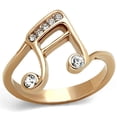 thumbnail image 1 of Bague en Acier Inoxydable Rose Doré pour Femmes avec Cristal de Qualité Supérieure en Transparent - Taille 7, 1 of 1