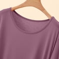 thumbnail image 5 of Pafei Tyugd Nightshirts for Women Soft Breathable Short Sleeve Mini Nightdress Lightweight Casual Round Neck Pajama Dress Ladies Nightgowns Loungewear Purple XL, 5 of 8