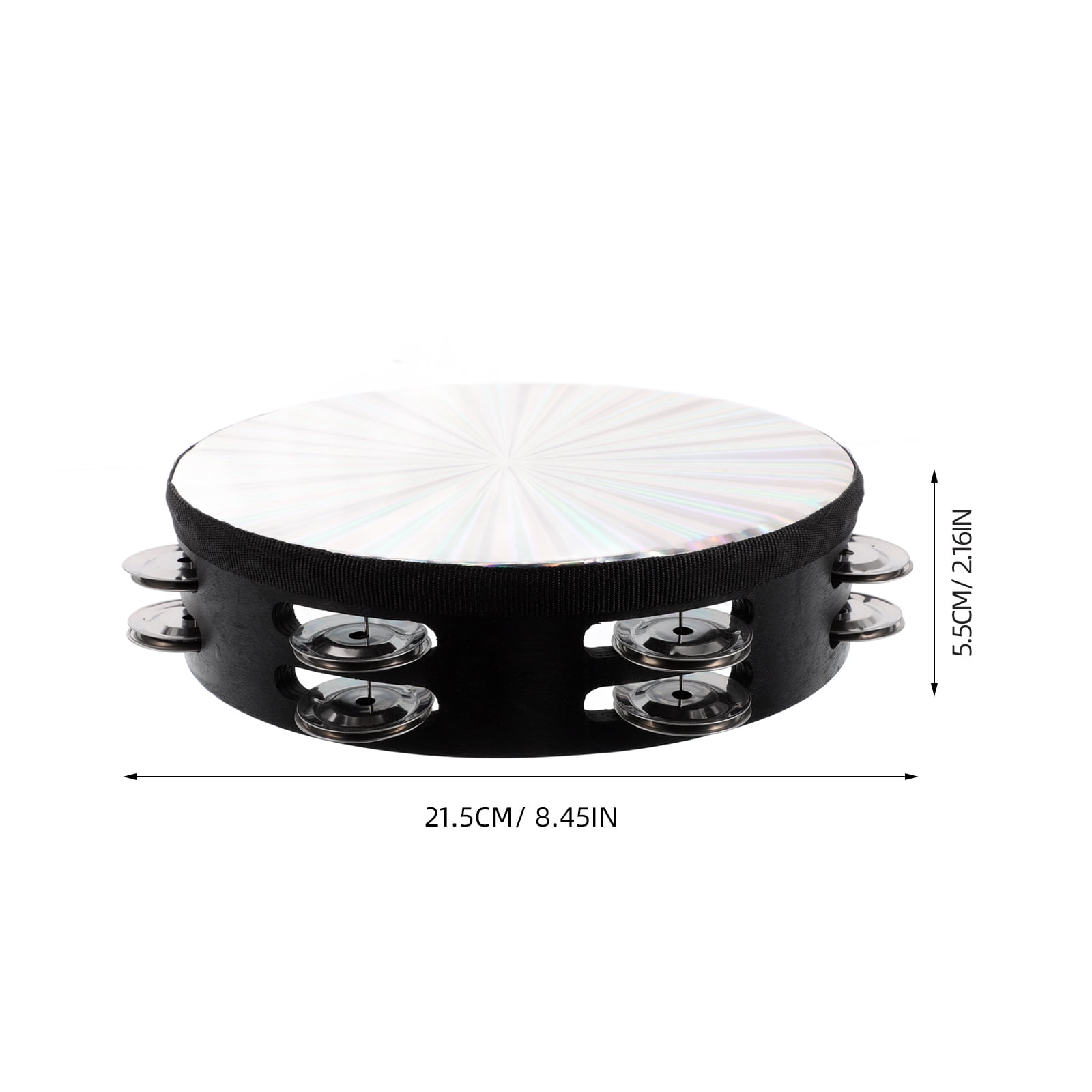 Zehuanyu 2-Pack Professional Double Row Tambourines with Bells Handheld Percussion Drum for Adults and Kids Music