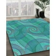 thumbnail image 3 of Ahgly Company Machine Washable Indoor Rectangle Transitional Dark Cyan Green Area Rugs, 8' x 10', 3 of 7