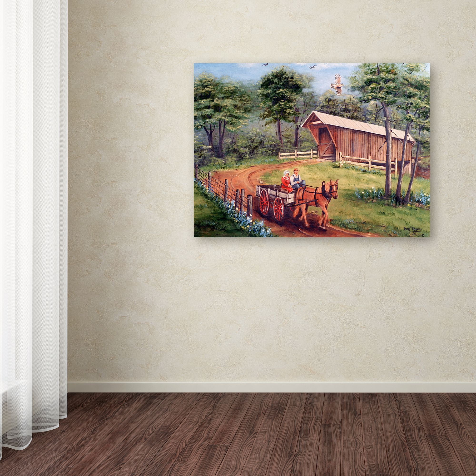 Trademark Fine Art 'Bunker Hill Covered Bridge' Canvas Art by Arie Reinhardt Taylor