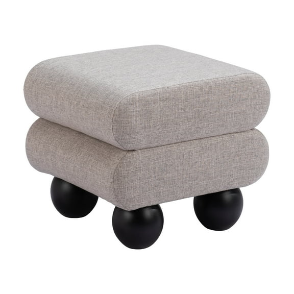 Davao Ottoman Gray Ottoman, Modern Style, Comfy and durable polyester fabric, Plywood, Indoor Living