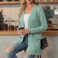thumbnail image 6 of Women's Lightweight Cardigan Long Sleeve Sweater Open Front Casual Fall Cardigans with Pockets,Light Green XL, 6 of 7