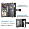 thumbnail image 2 of iPhone 12 Pro / iPhone 12 6.1" Wallet Case, Njjex Luxury PU Leather Wallet Case Flip Folio Cover ID Cash Credit Card Holder [9 Card Slots] Kickstand Lanyard Phone Cover -Black, 2 of 6