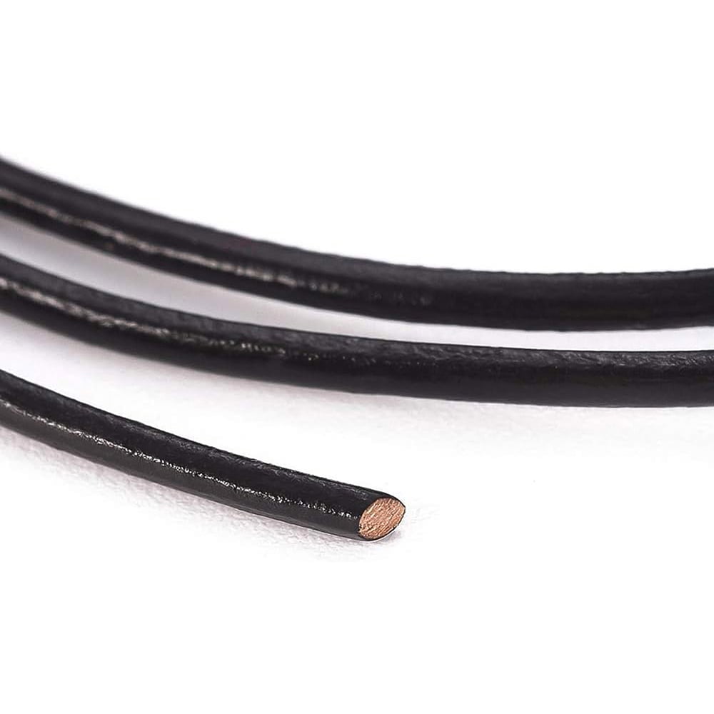 1Roll 1.5mm 50 Yards Round Leather Cord Black Genuine Leather Cord Leather String for Bracelet Neckacle Beading Jewelry Making DIY Crafts