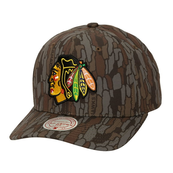 Men's Mitchell & Ness Camo Chicago Blackhawks Hidden Camo Pro Crown Adjustable Hat