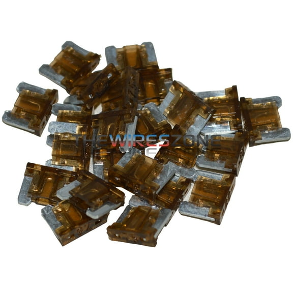 The Install Bay ATMLP7.5-25 Black 7.5 Amp Mini Low Profile Fuse (25/pack) 7.5A