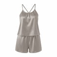 thumbnail image 7 of Liuchenyi Womens Cotton Pajama Sets Under $5 Womens Silk Pajamas Set Summer Satin Shorts Sleeveless Tank Top Elastic Shorts Loungewear Silk Pajamas for Women Grey M, 7 of 7