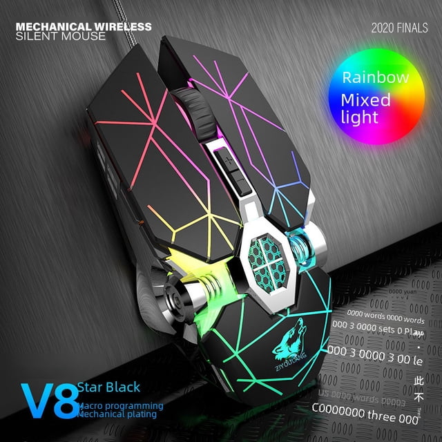 Ratón mecánico V8 con cable para juegos de ordenador, programación macro para competición electrónica