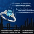 thumbnail image 2 of Gem Stone King 925 Silver and 10K Yellow Gold Swiss Blue Topaz and Lab Grown Diamond Engagement Ring for Women | 1.84 Cttw | Oval Checkerboard 8X6MM | Gemstone November Birthstone | Size 8, 2 of 6