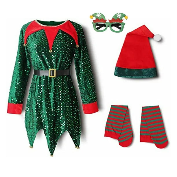 Ropa de Navidad para niños Bebé Cosplay Traje de Papá Noel Niños pequeños Traje de Navidad Traje de mono para niños Niñas Carnaval Party160 (11-12T) Gao Jinjia LED