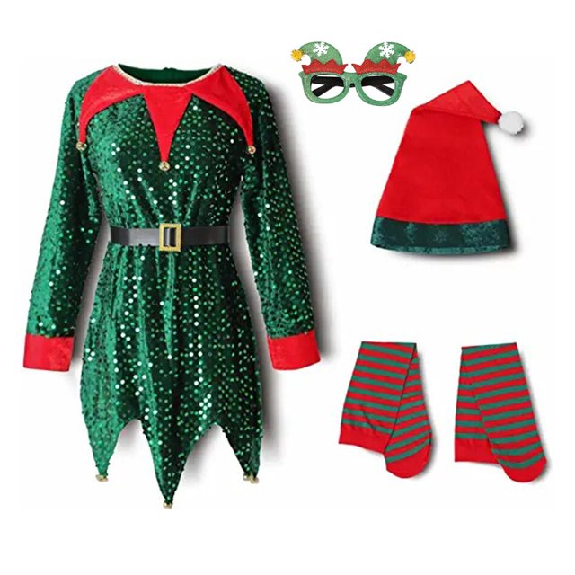 Ropa de Navidad para niños Bebé Cosplay Traje de Papá Noel Niños pequeños Traje de Navidad Traje de mono para niños Niñas Carnaval Party140 (7-8T) Gao Jinjia LED