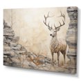 thumbnail image 2 of Designart "Beige Minimalist Deer Portrait I" Animals Deer Canvas Prints, 2 of 7