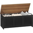 thumbnail image 5 of HOOBRO Storage Bench 39.3" Retro Wooden Storage Chest Toy Organizer with Lift Top Entryway Living Room Black and Walnut BH141CW01G1, 5 of 10