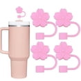 thumbnail image 3 of Flower Shape Straw Cover Caps Soft Silicone Straw Tips Lids Reusable Dust-Proof Straw Topper for Stanley Cup Party Decor, 3 of 8