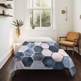 thumbnail image 4 of Navy Blue Grey Tapestry for Bedroom Wall Hanging Tapestry, Modern Abstract Art Geometric Ceiling Backdrop Tapestries Poster Blanket Wall Decor for Teens Room Living Room Dorm 39" x 59", 4 of 8