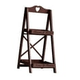 thumbnail image 4 of Colaxi 2-tier Folding Storage Shelves Camping Rack for Laundry Room Bathroom Office Brown, 4 of 8