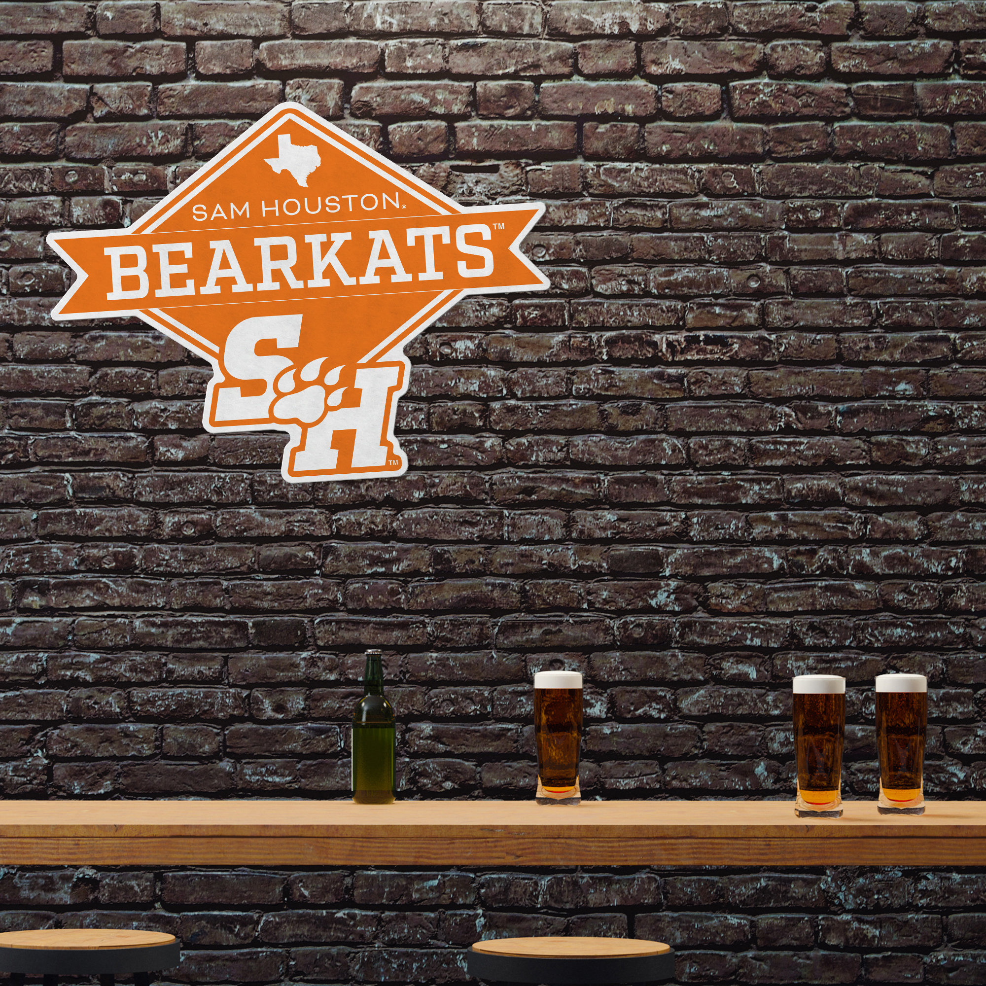 Sam Houston State Shape Cut Logo With Header Card - Diamond Design