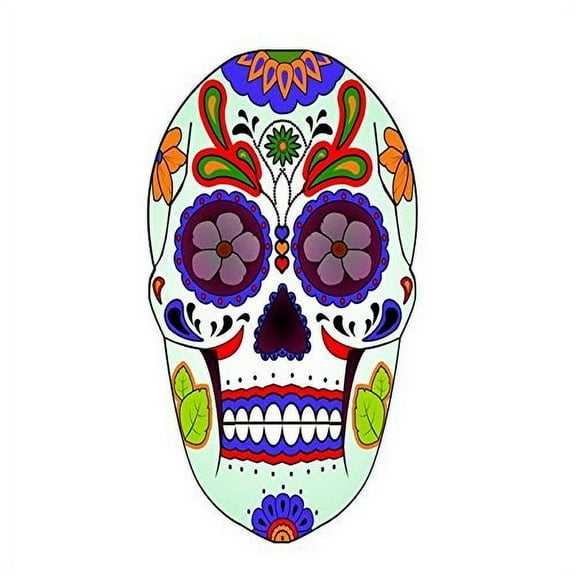 VWAQ Dia De Los Muertos Skull Wall Decals Murals Day of the Dead Wall Art Decor Candy Skull Stickers Calavera Fiesta Sugar Skull Colors Peel and Stick Removable Decal VWAQ-GJG#3