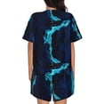 thumbnail image 3 of Lsque Blue Marble And Gold Women's Short-Sleeved Pajama Set - 2 Piece Soft and Lightweight Sleepwear Set-X-Large, 3 of 9