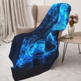 thumbnail image 3 of Rateoe Blue Fire Wolf Pattern Flannel Throw Blanket, Ultra-soft Blanket for Bed, Couch, Car, Hypoallergenic Anti-pilling blanket-50"x40"(Vertical), 3 of 6