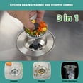thumbnail image 4 of CADOVE Universal 3 in 1 Metal Kitchen Sink Drain Strainer, Upgraded Stainless Steel Drain Stopper Combo, Pop Up Sink Stopper, SUS304 Anti-Clogging Basket Strainer for US Standard 3-1/2" Drain, 4 of 8
