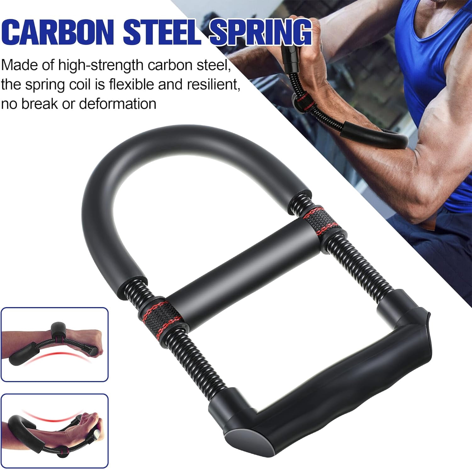 Wrist and Forearm Strengthener, Wrist Arm Exerciser with Adjustable Resistance, Gym Arm Grip Workout Strength Trainer Hand Developer
