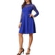 thumbnail image 2 of INSPIRE CHIC Vestido de fiesta con mangas transparentes de malla en forma de corazón para mujer S Azul Real con lunares, 2 of 6