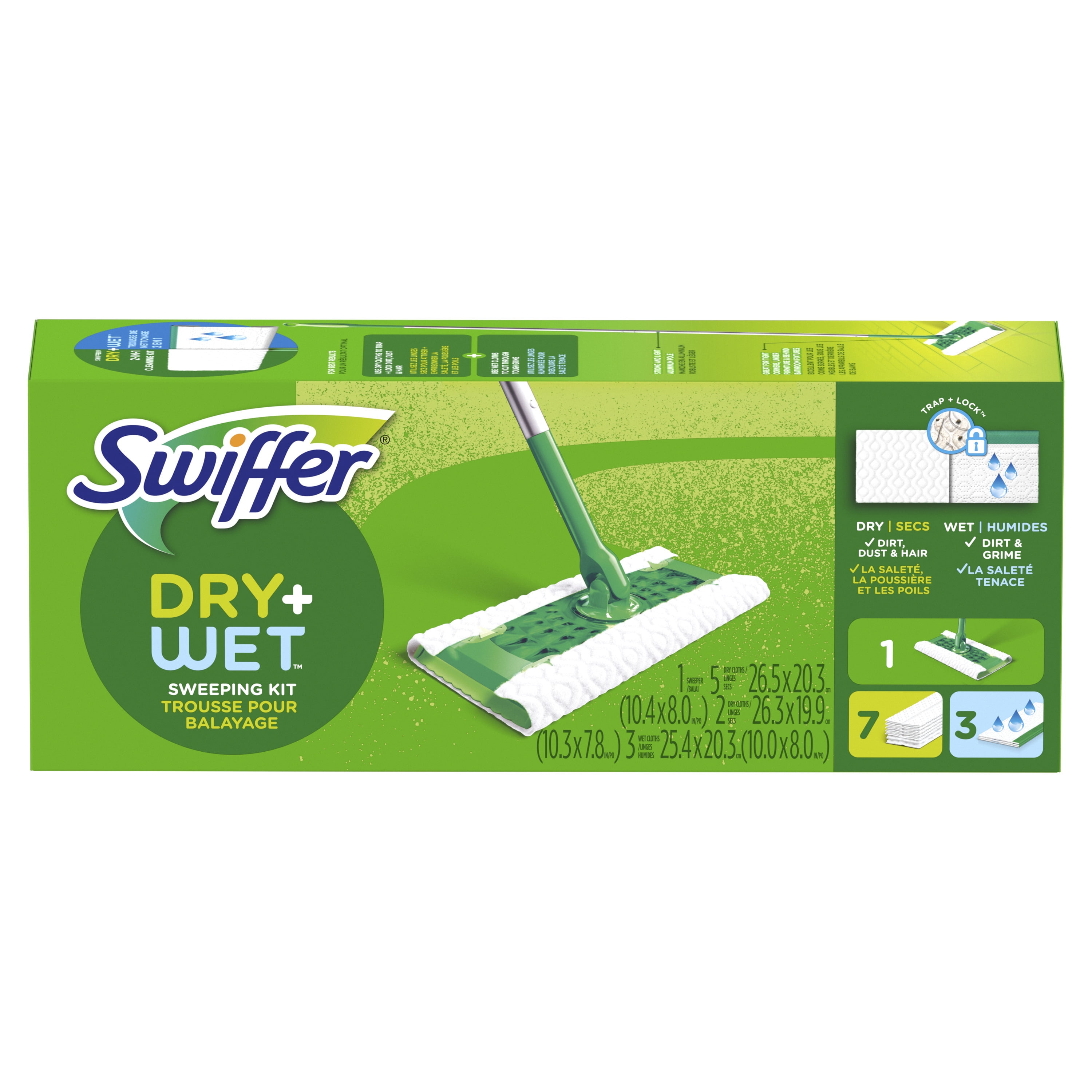 Swiffer Balai plat Dry + Wet Kit