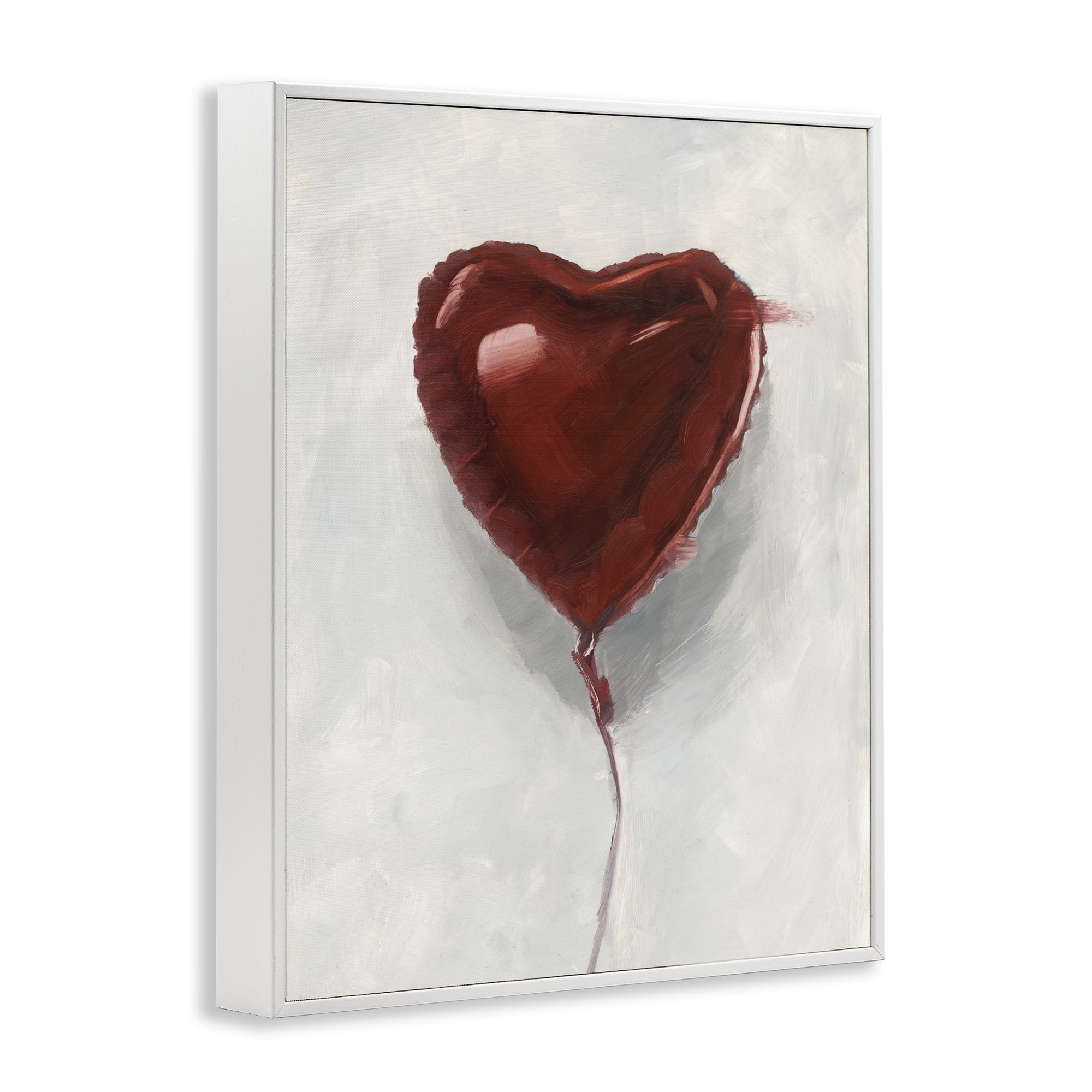 Stupell Industries Heart Shaped Balloon White Framed Giclee Art, design by Ethan Harper